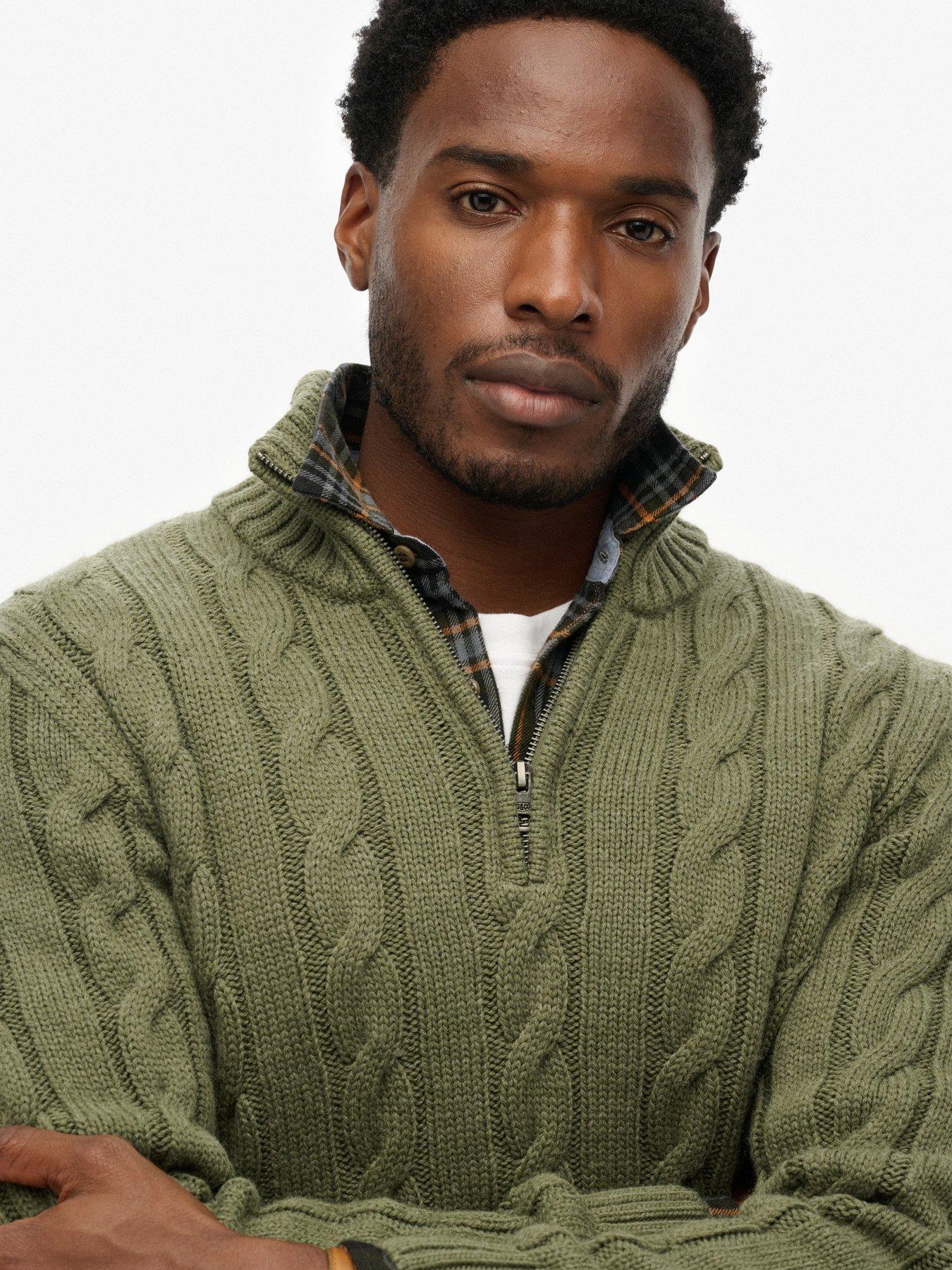 superdry-jacob-cable-half-zip-knitted-jumper-greendetail