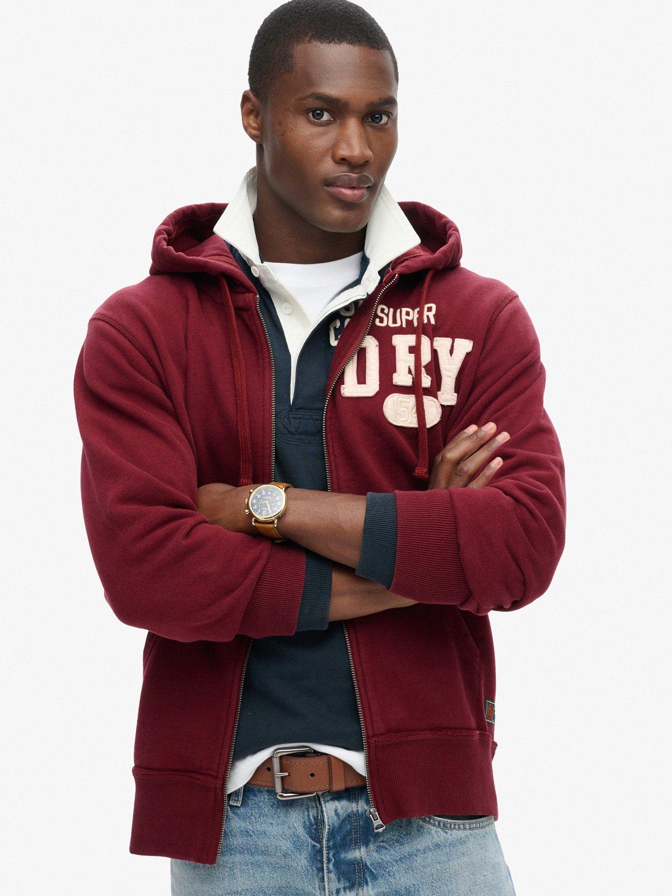 Superdry Vintage Athletic Zip Hoodie - Red