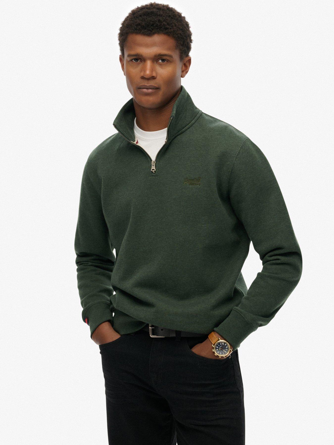 Superdry Essential Logo Henley Crew Sweat - Green