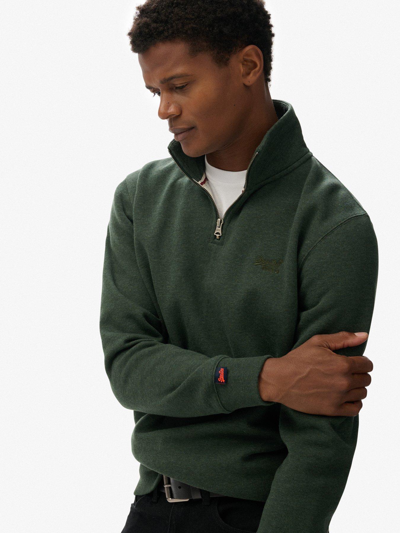 superdry-essential-logo-henley-crew-sweat-greenoutfit