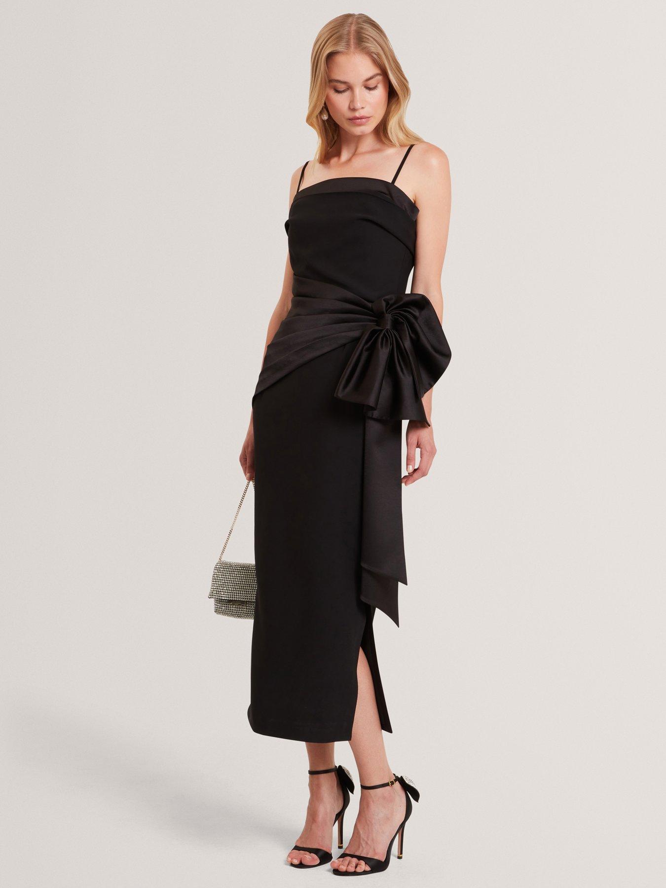 Ted Baker Tailored Sleeveless Dress With Satin Bow - Black