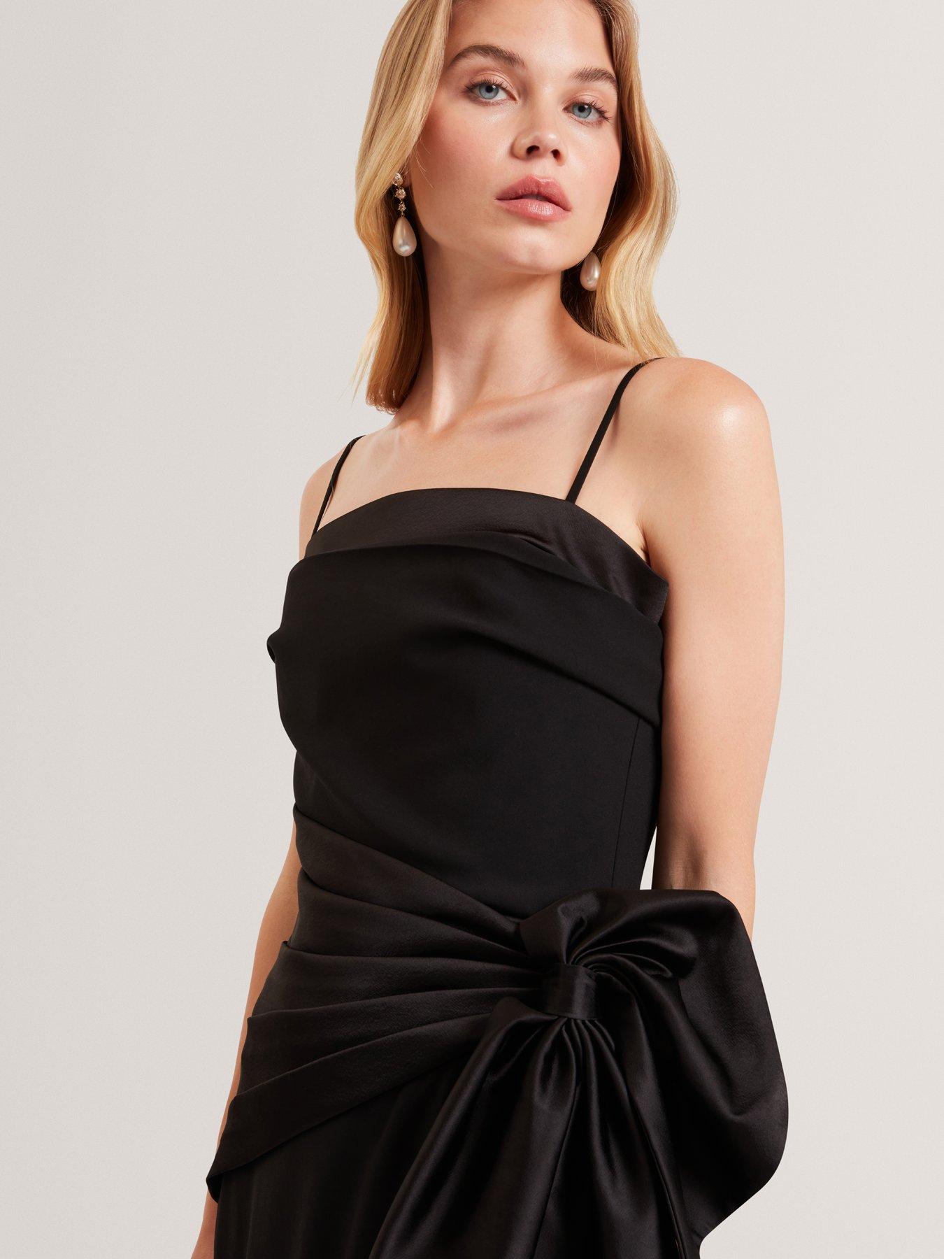 Image 4 of 6 of Ted Baker Tailored Sleeveless Dress With Satin Bow - Black