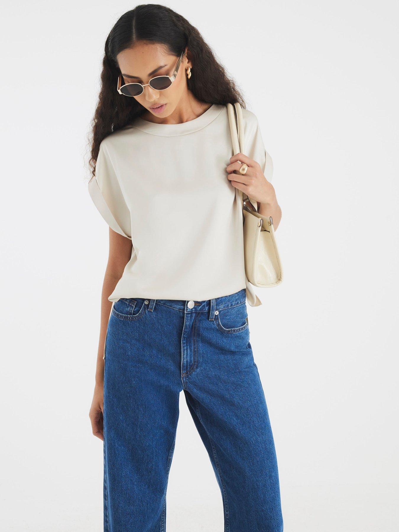 river-island-short-sleeve-satin-turn-back-cuff-t-shirt-creamfront