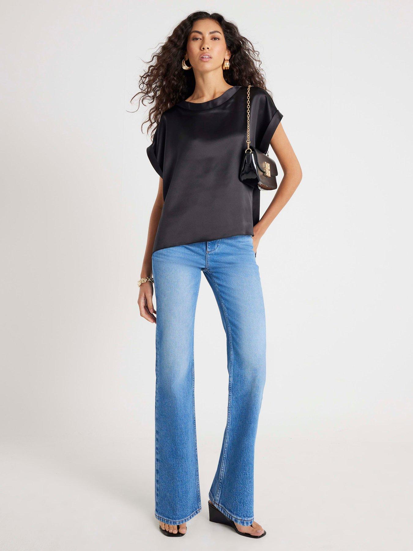 river-island-short-sleeve-satin-turn-back-cuff-t-shirt-blackback