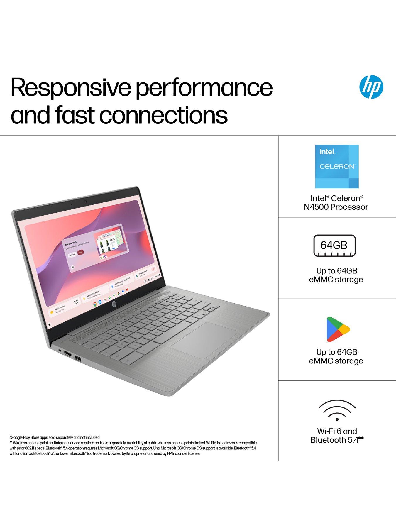 Image 3 of 8 of HP Chromebook 14a-ne1000na - 14 in - Intel&reg; Celeron N4500 - 4GB RAM - 64GB - Grey