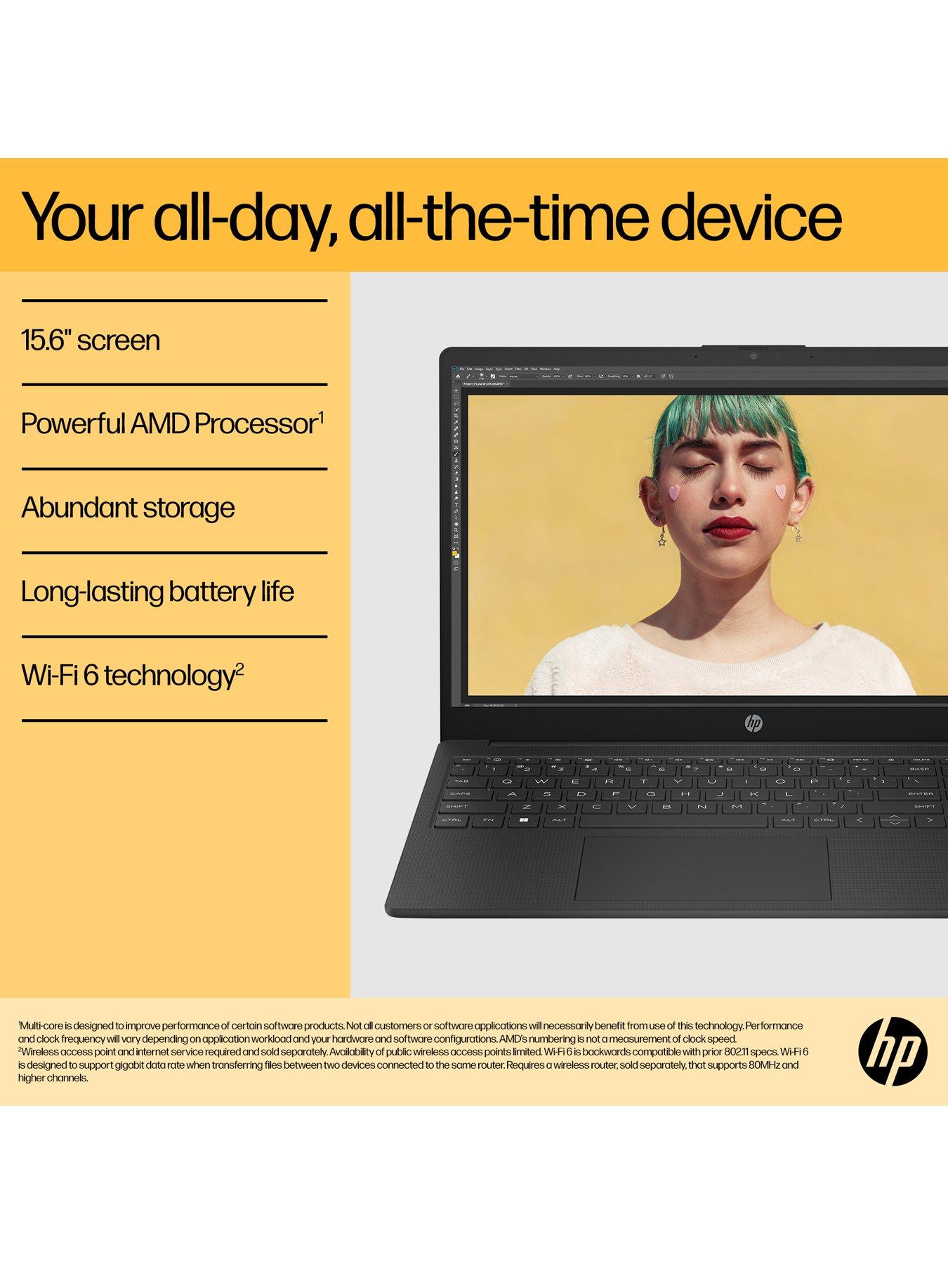 Image 3 of 8 of HP 15-fc0057na Laptop - 15.6 in - AMD Ryzen 5 - 8GB RAM - 512GB &ndash; Black