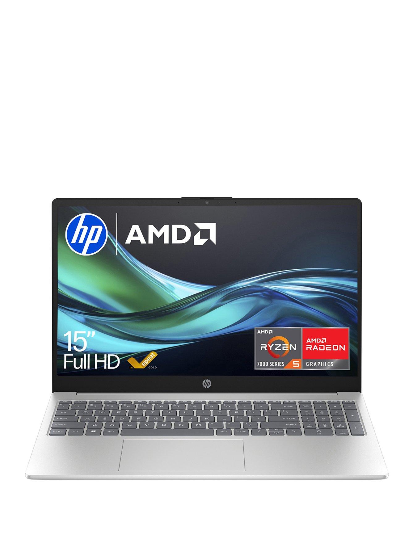 Image 1 of 8 of HP 15-fc0049na Laptop - 15.6 in - AMD Ryzen 5 - 16GB RAM - 512GB - Silver