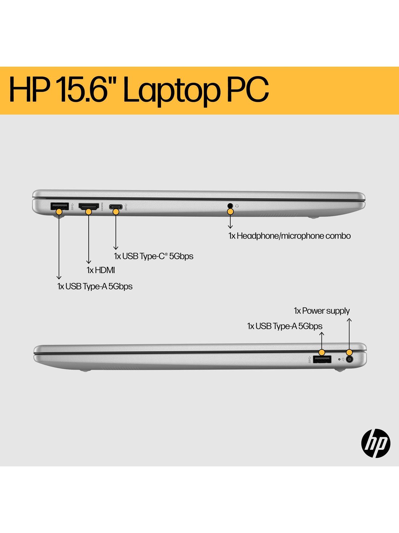 Image 6 of 8 of HP 15-fc0049na Laptop - 15.6 in - AMD Ryzen 5 - 16GB RAM - 512GB - Silver