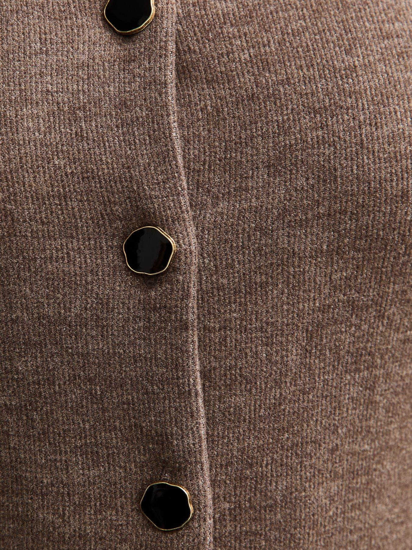 Image 5 of 5 of New Look Soft Touch Button Up Waistcoat - Beige