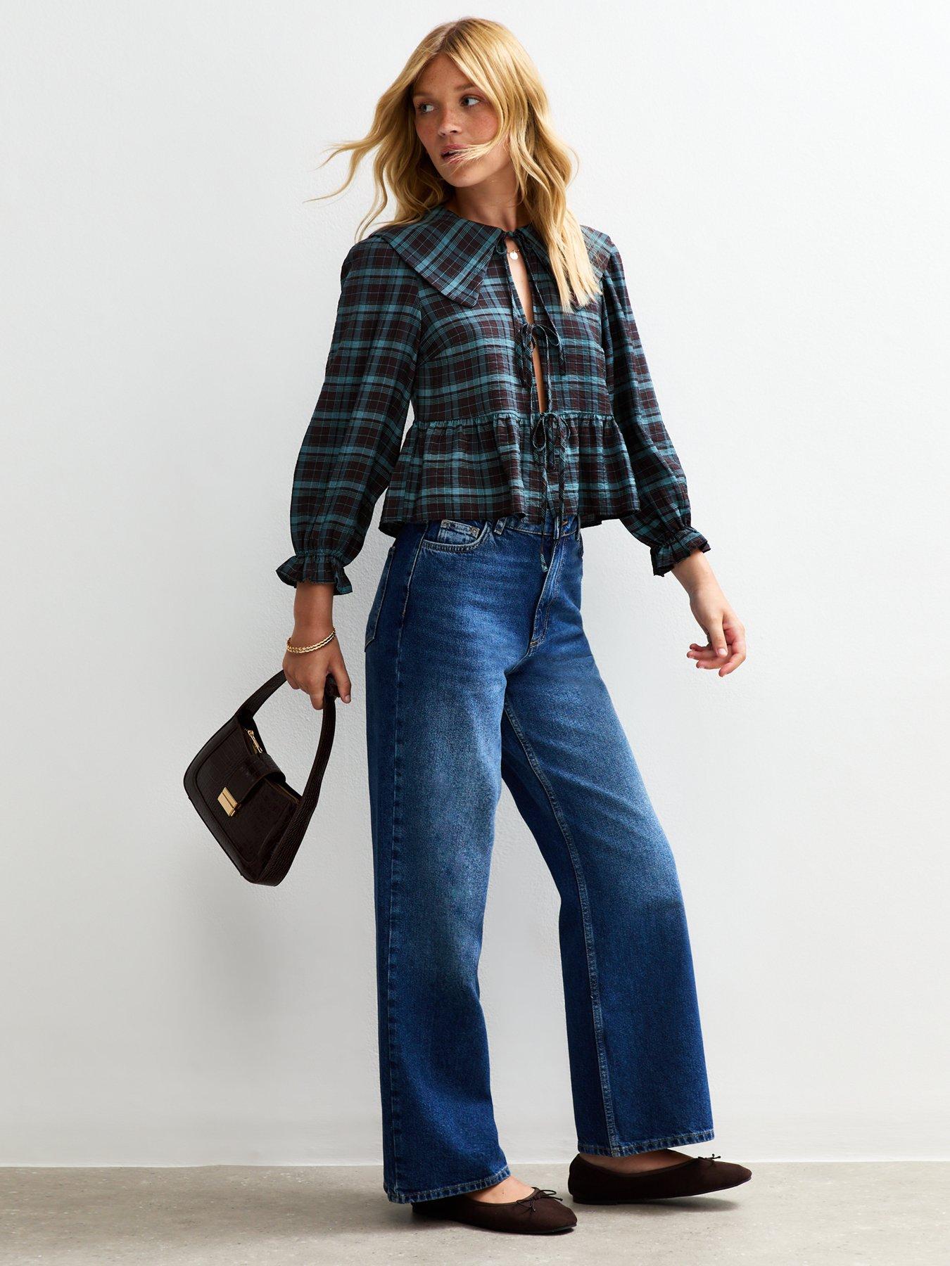 new-look-checked-tie-up-shirt-brownoutfit