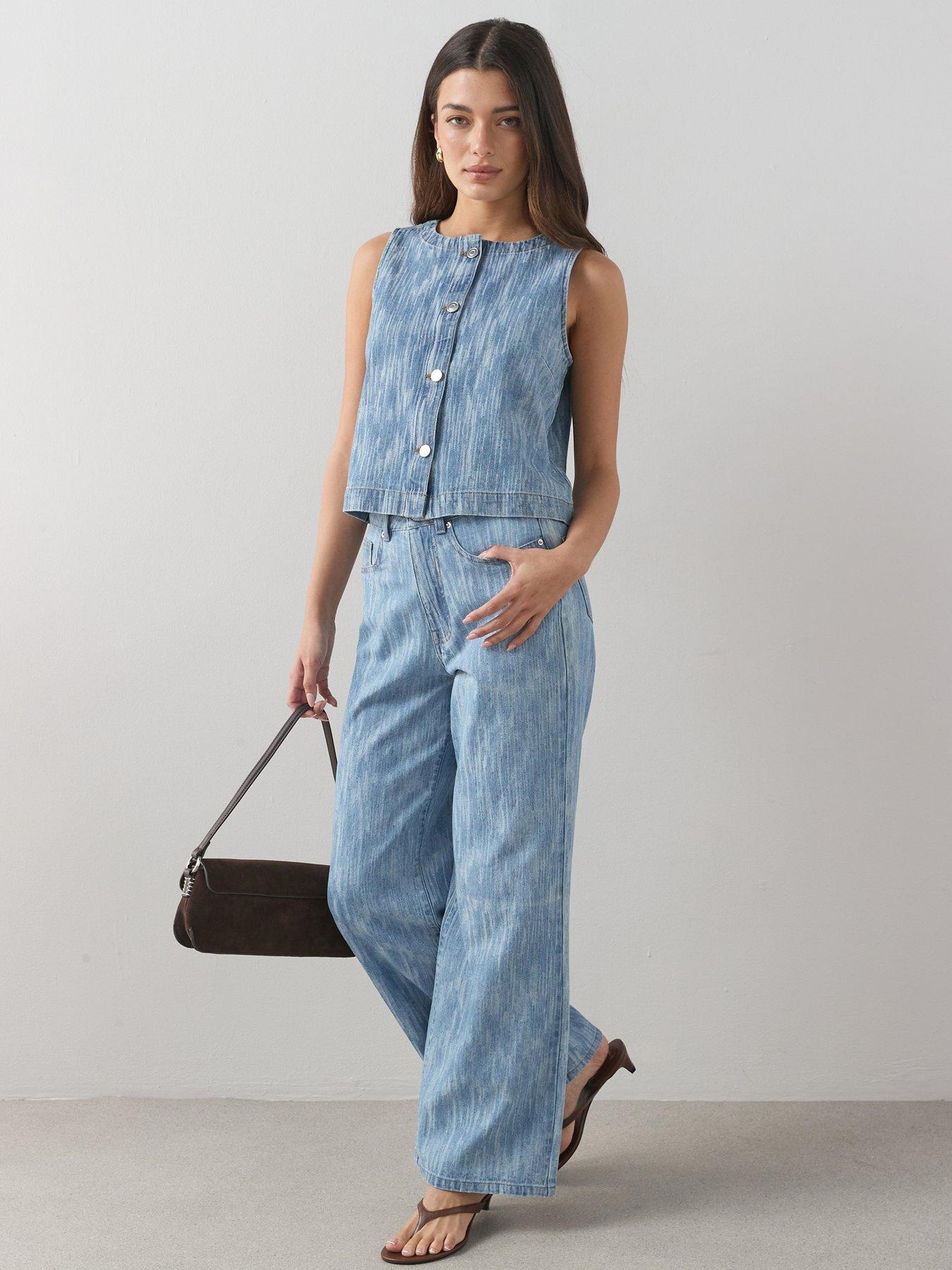 the-very-collection-texture-denim-co-ord-wide-leg-jeans-mid-wash
