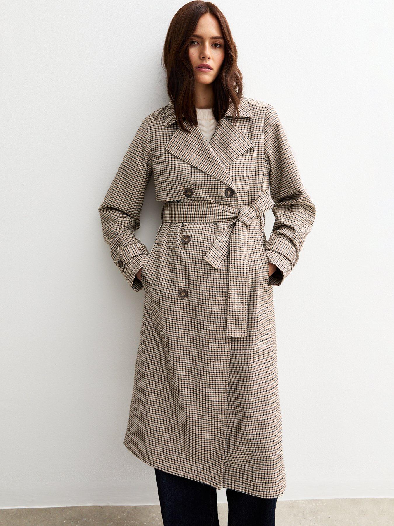 new-look-brown-check-pattern-trench-coatback