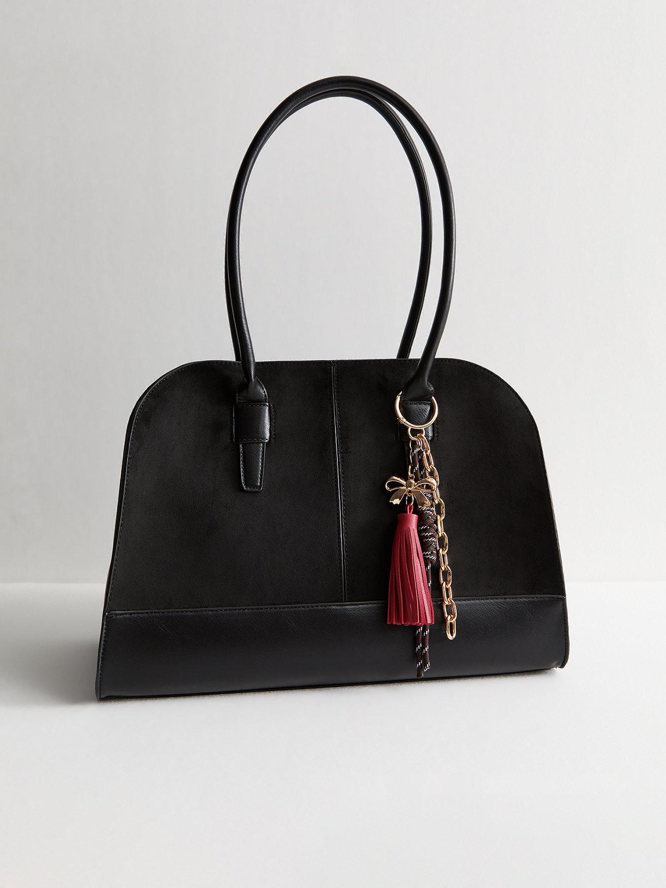 New Look Faux Suede Kettle Bag - Black