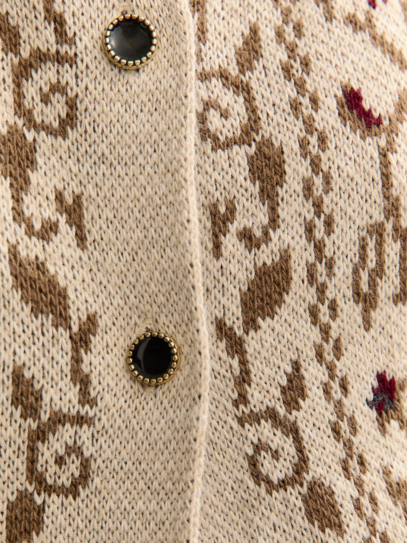 Image 6 of 6 of New Look Cream Tapestry Design Cardigan