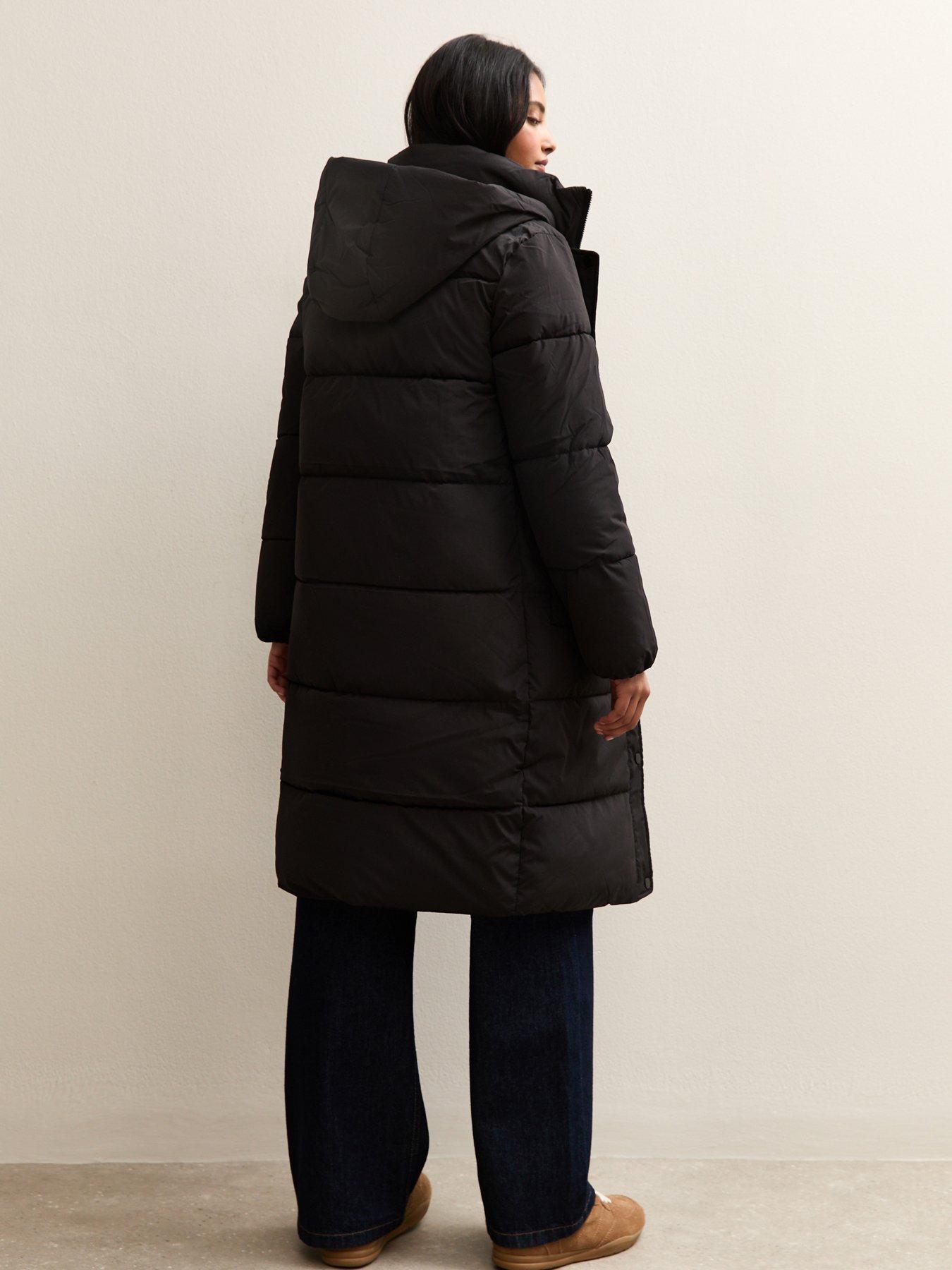 Image 2 of 6 of New Look Black Tiered Longline Puffer Jacket