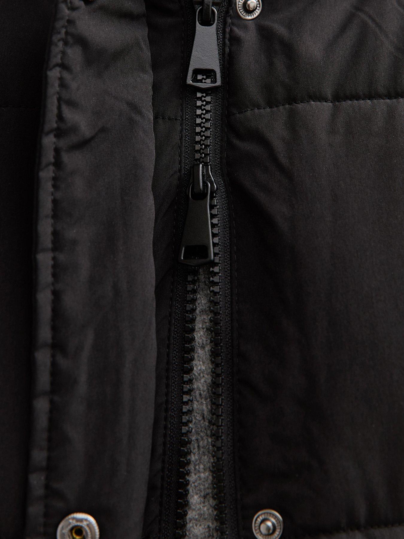 Image 6 of 6 of New Look Black Tiered Longline Puffer Jacket