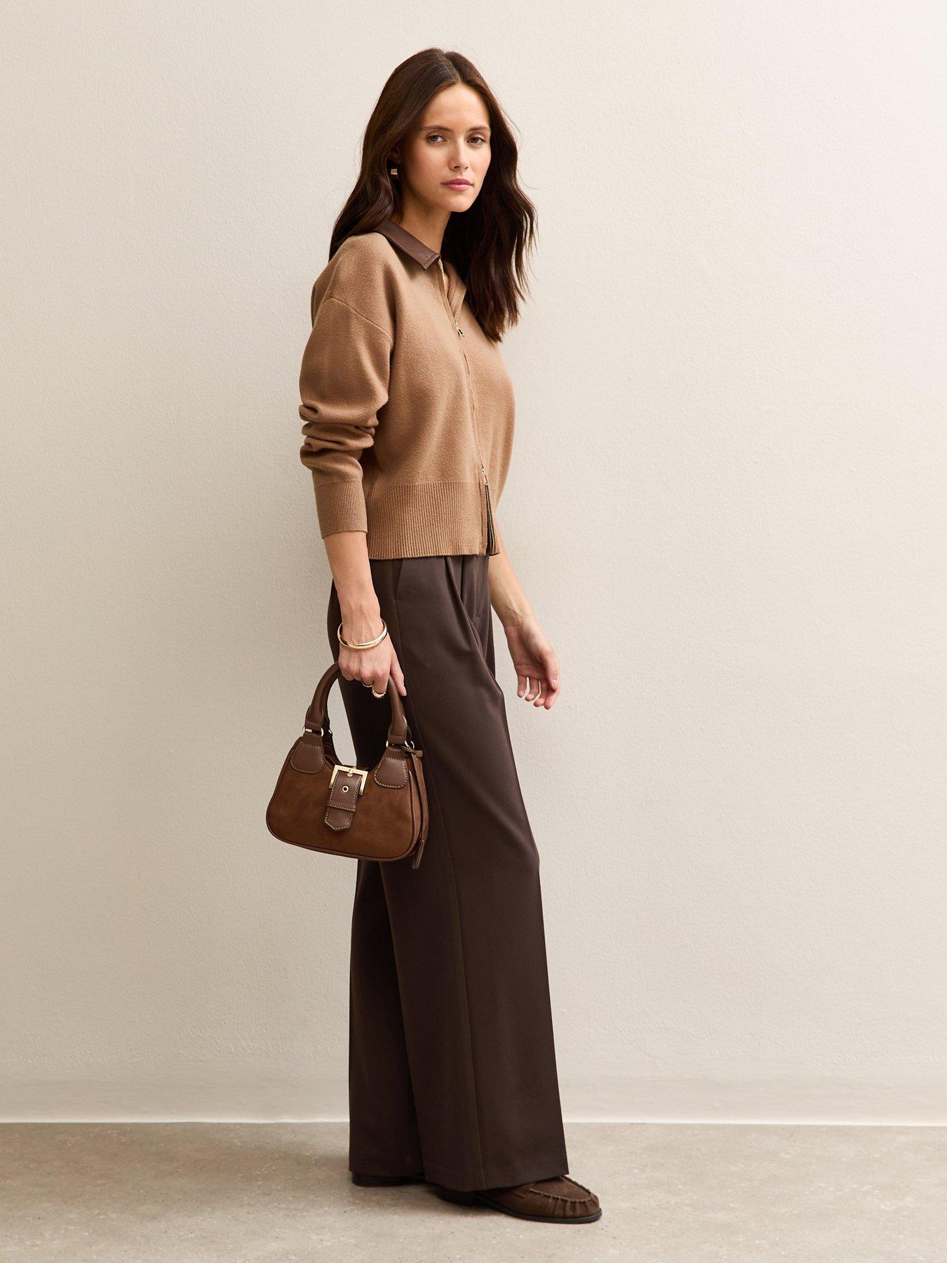 new-look-pleated-front-wide-leg-trousers-brownback