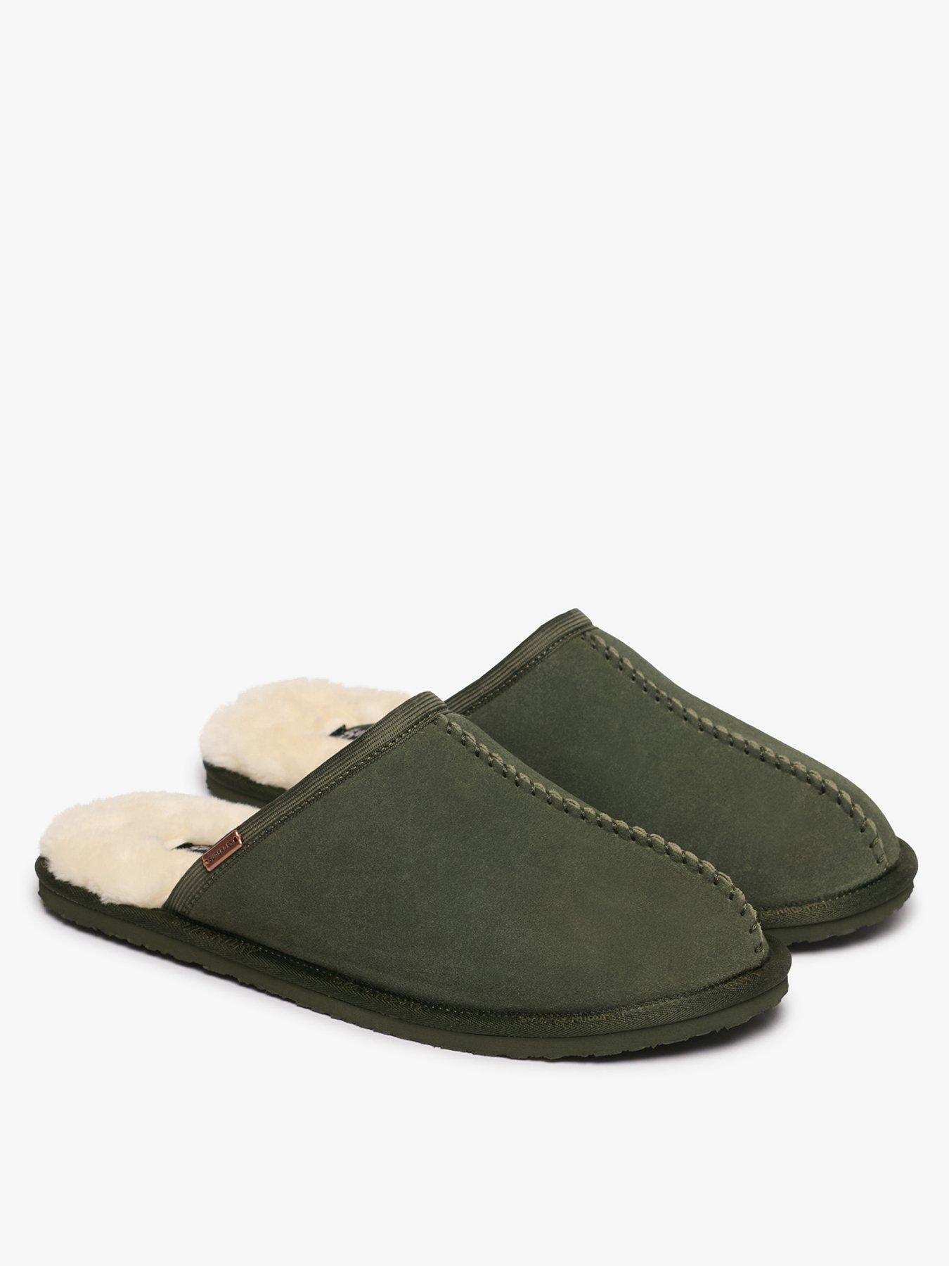superdry-faux-suede-mule-slipper-greenstillFront