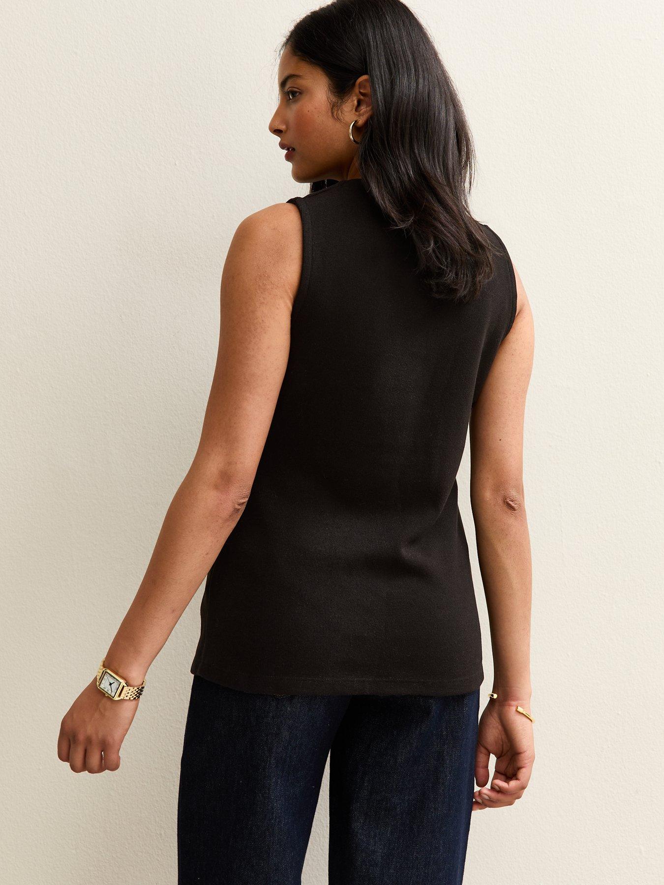 Image 2 of 5 of New Look Soft Touch Compact Button Up Waistcoat - Black