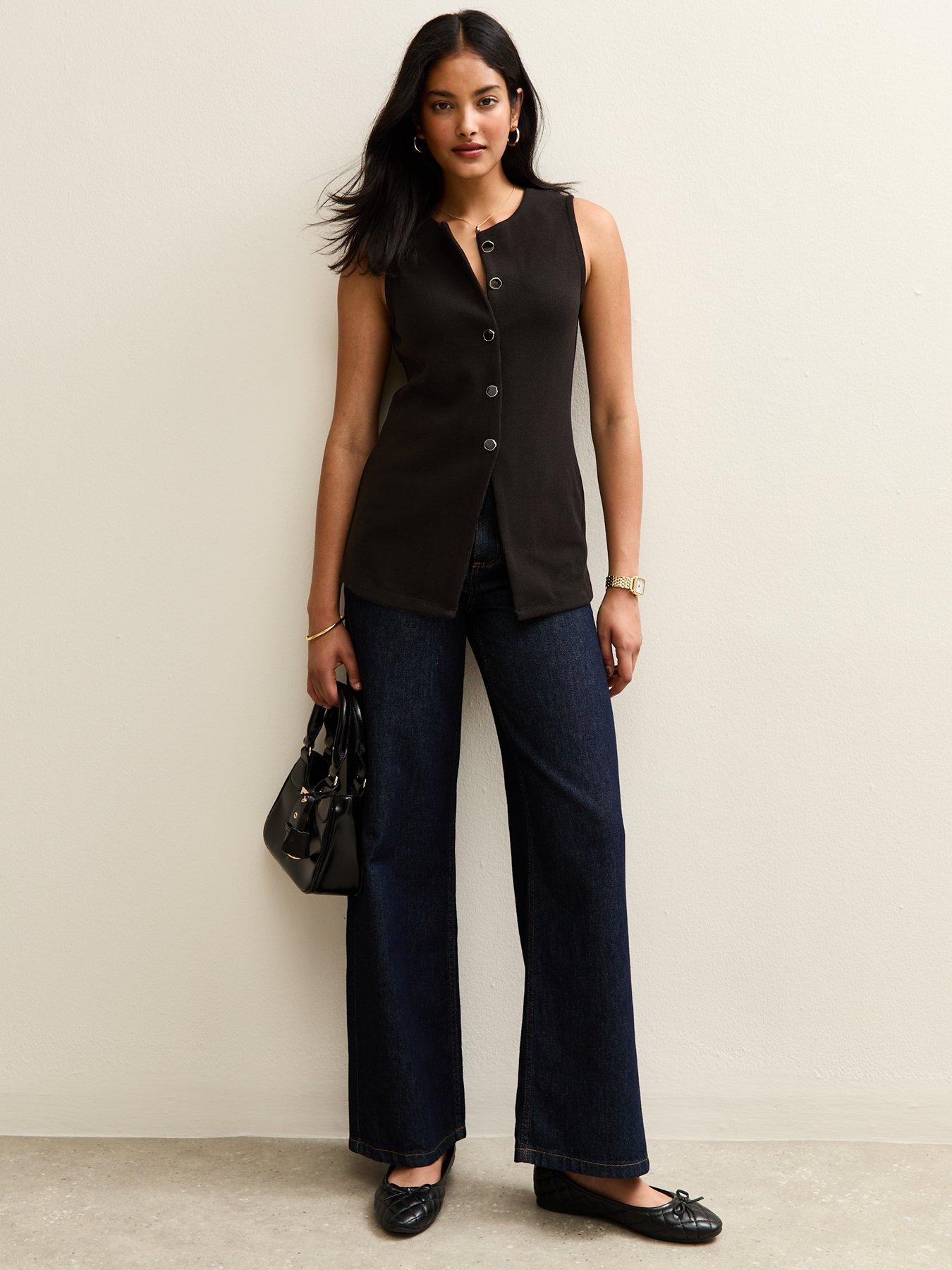 Image 3 of 5 of New Look Soft Touch Compact Button Up Waistcoat - Black