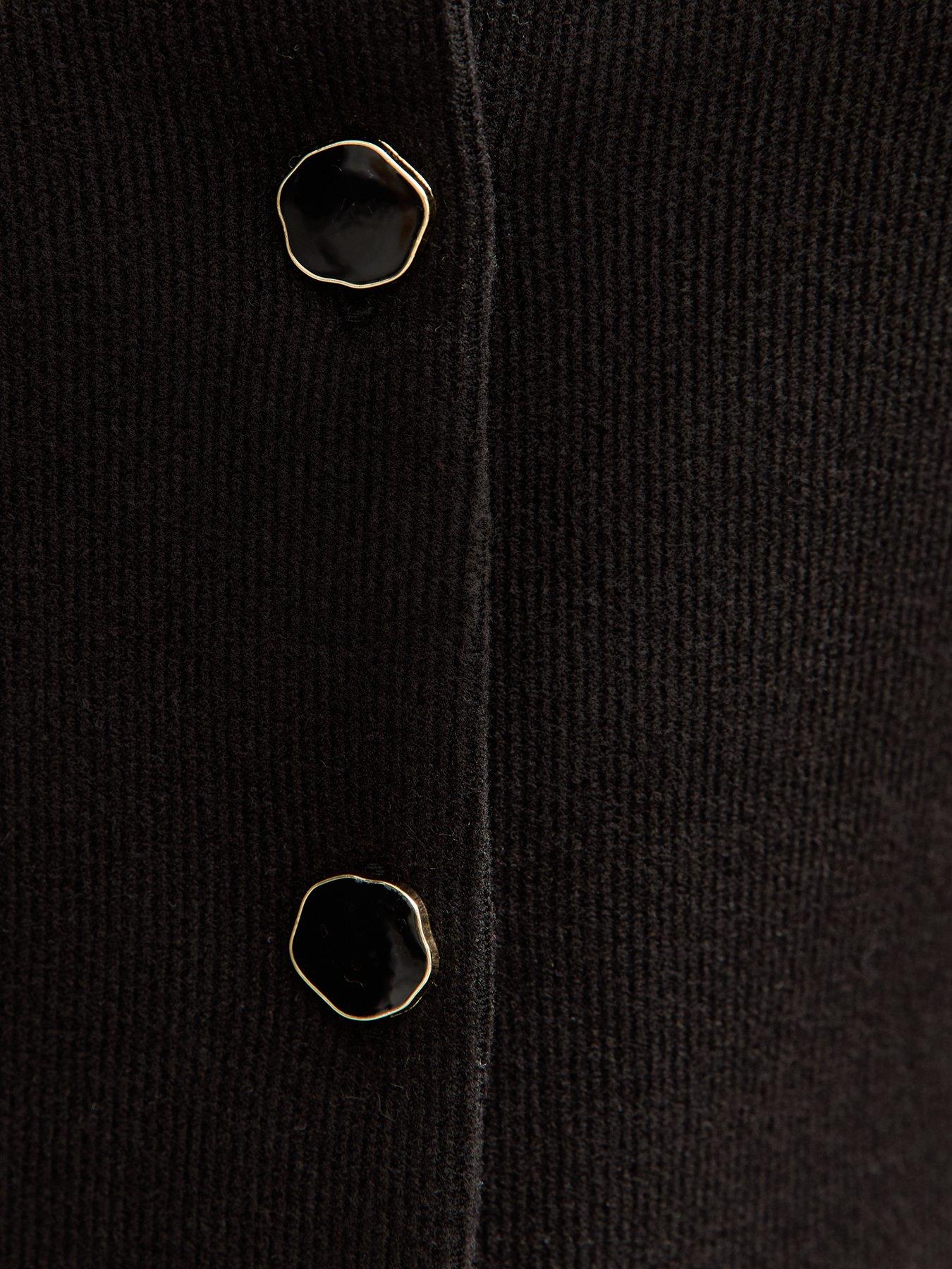 Image 5 of 5 of New Look Soft Touch Compact Button Up Waistcoat - Black