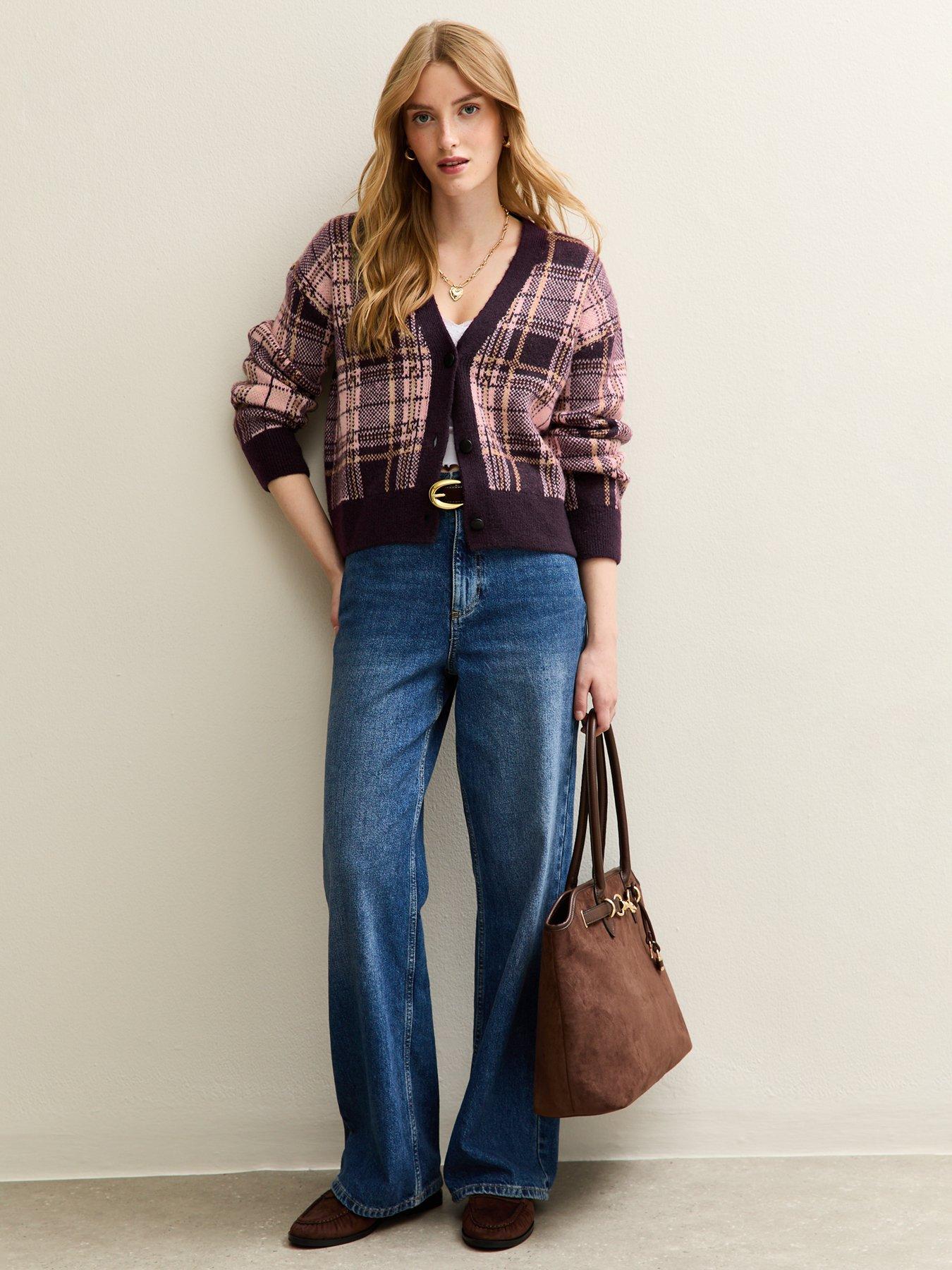 new-look-checked-print-cardigan-redback