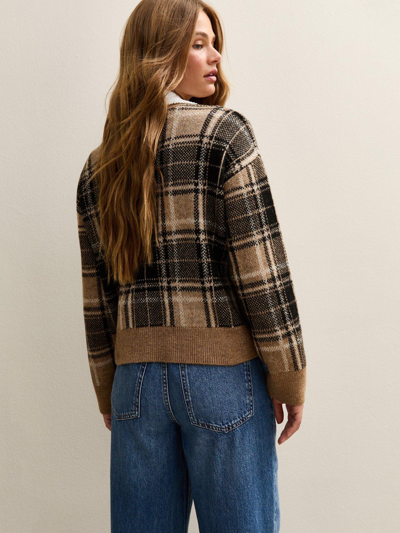 new-look-checked-cardigan-brownstillFront