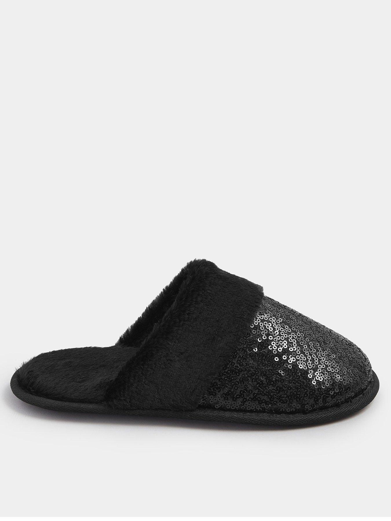yours-curve-sequin-slipper-black