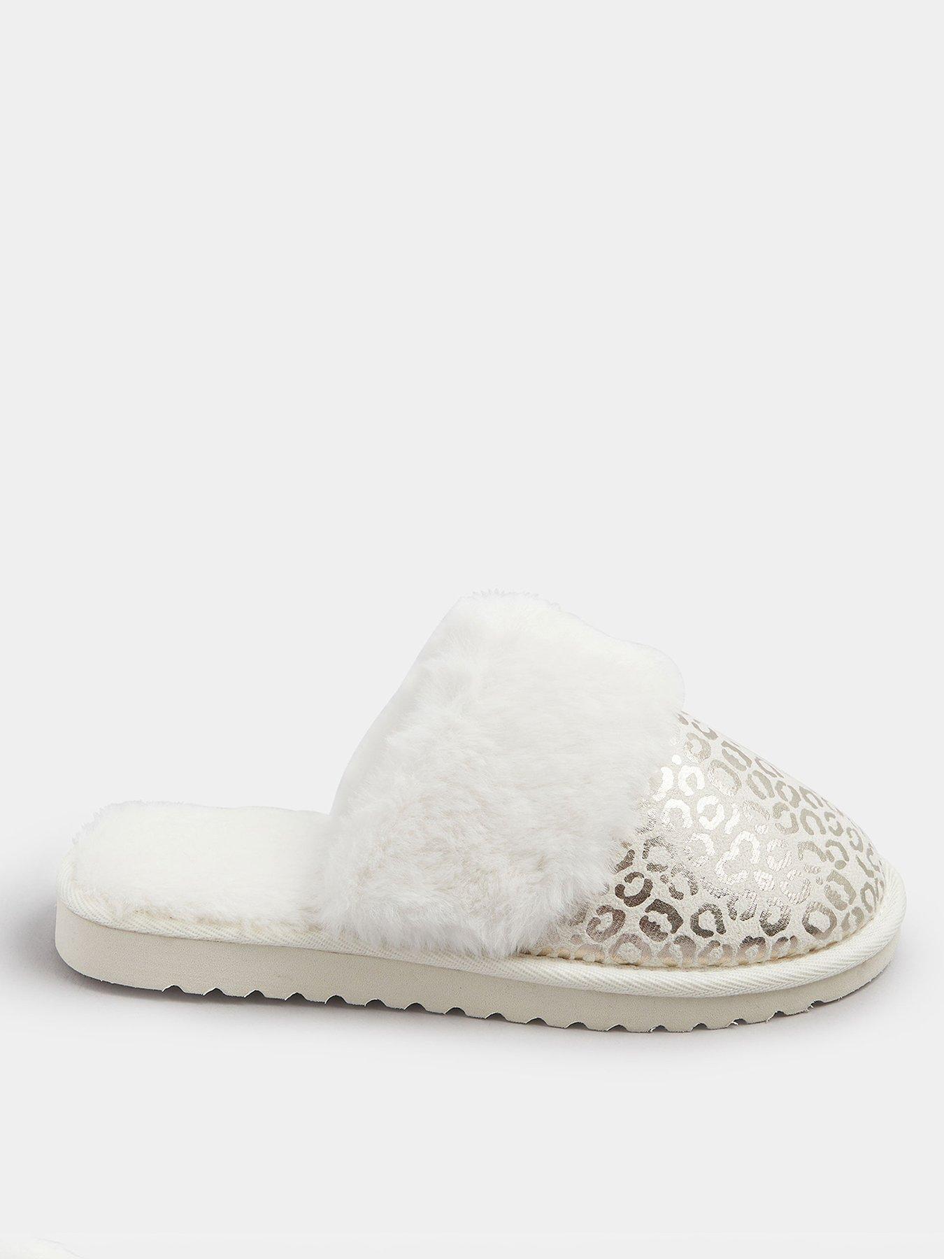 Yours Curve Metallic Leopard Slipper
