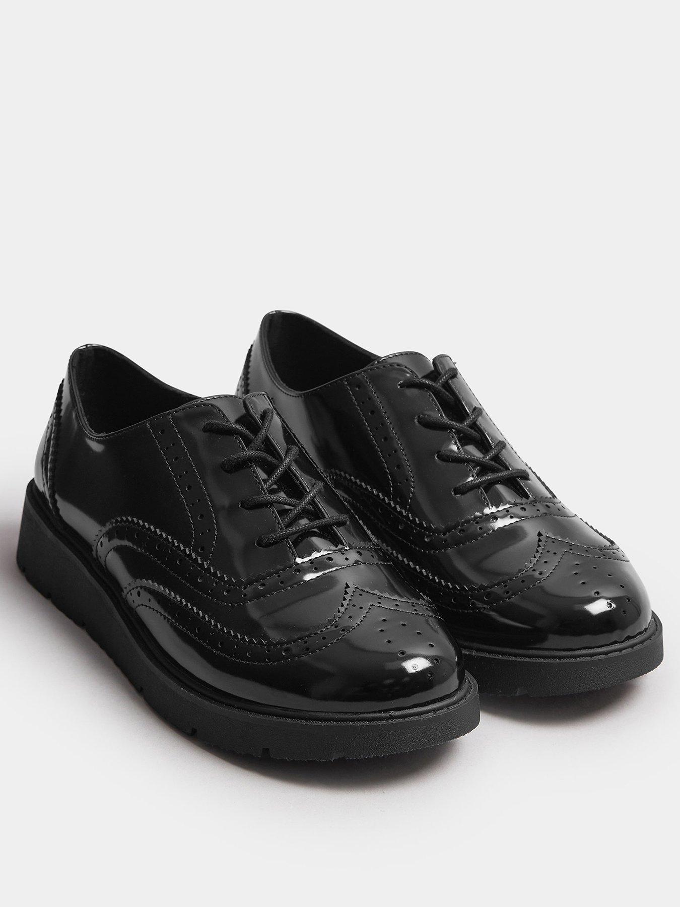 Image 2 of 4 of Yours Extra Wide Fit Lace Up Brogues - Black