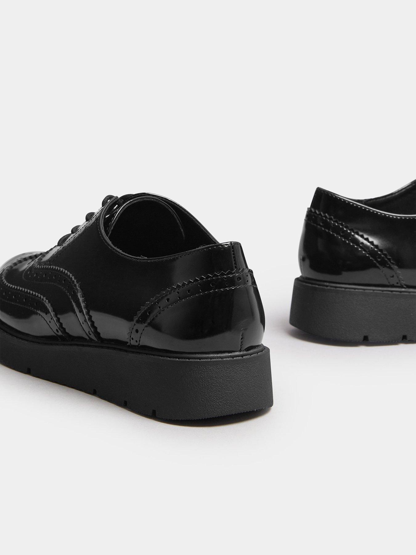 Image 3 of 4 of Yours Extra Wide Fit Lace Up Brogues - Black