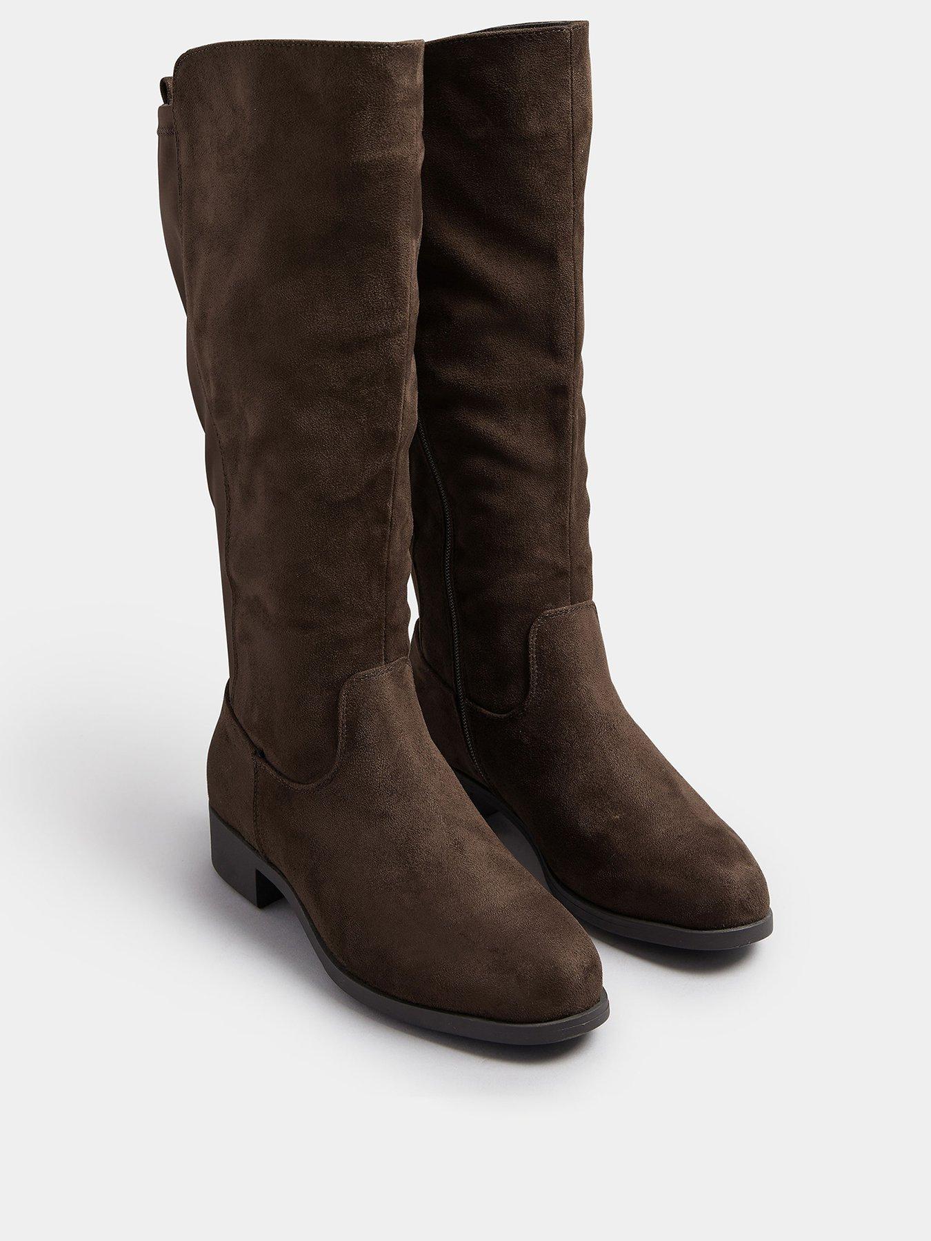 Image 2 of 4 of Yours Extra Wide Fit Stretch Knee High Boot - Brown