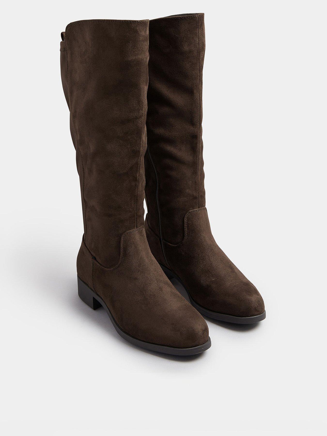 yours-wide-fit-stretch-knee-high-boot-brownstillFront