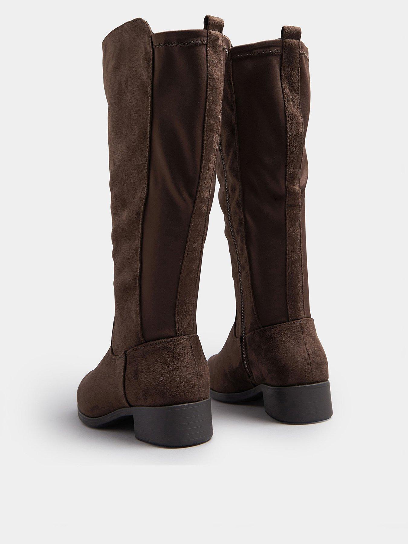 yours-wide-fit-stretch-knee-high-boot-brownback
