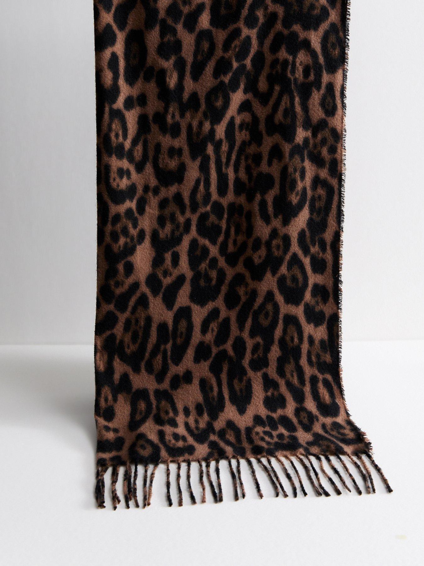Image 2 of 3 of New Look Brown Leopard Print Knitted Scarf