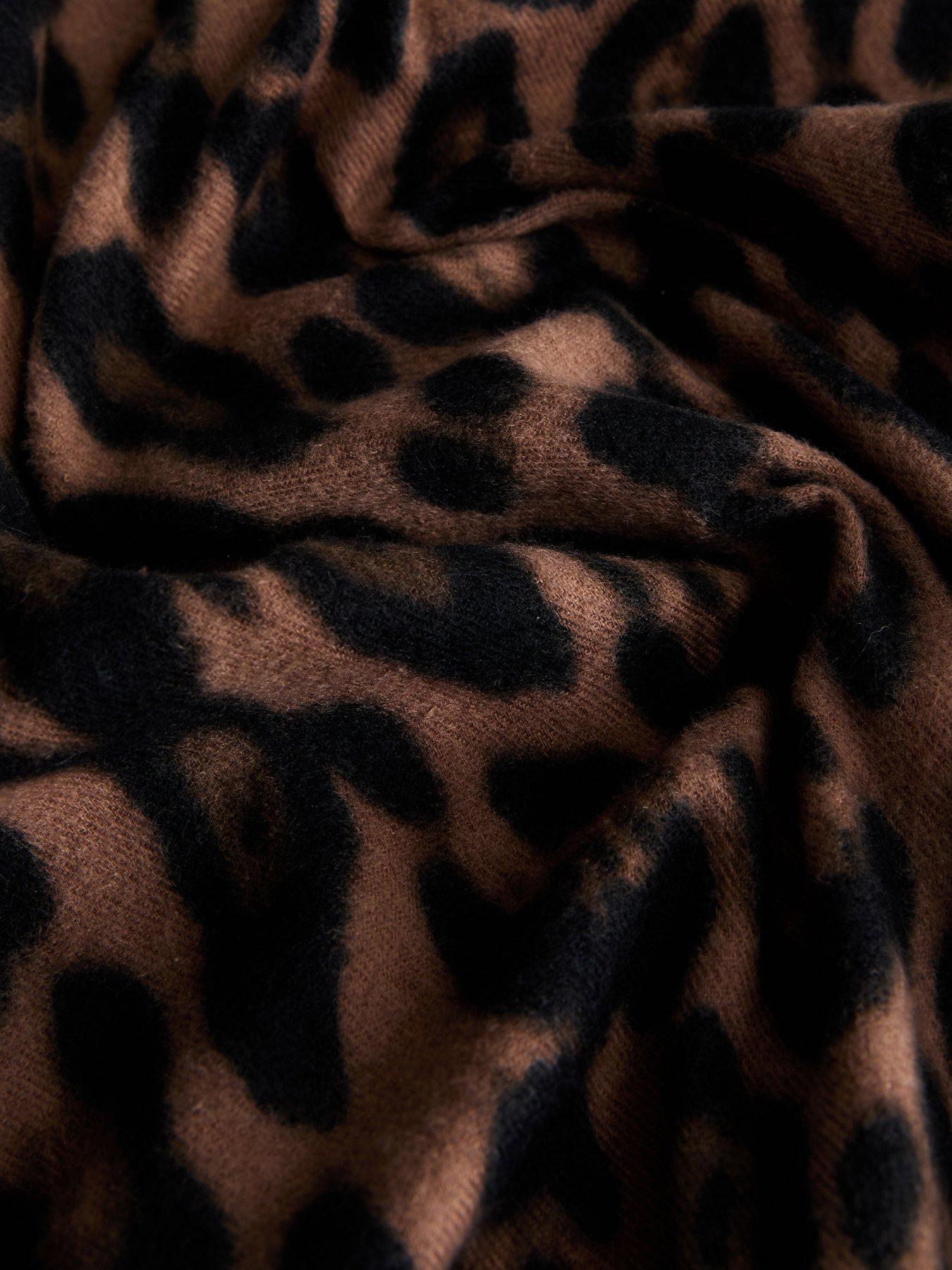 Image 3 of 3 of New Look Brown Leopard Print Knitted Scarf