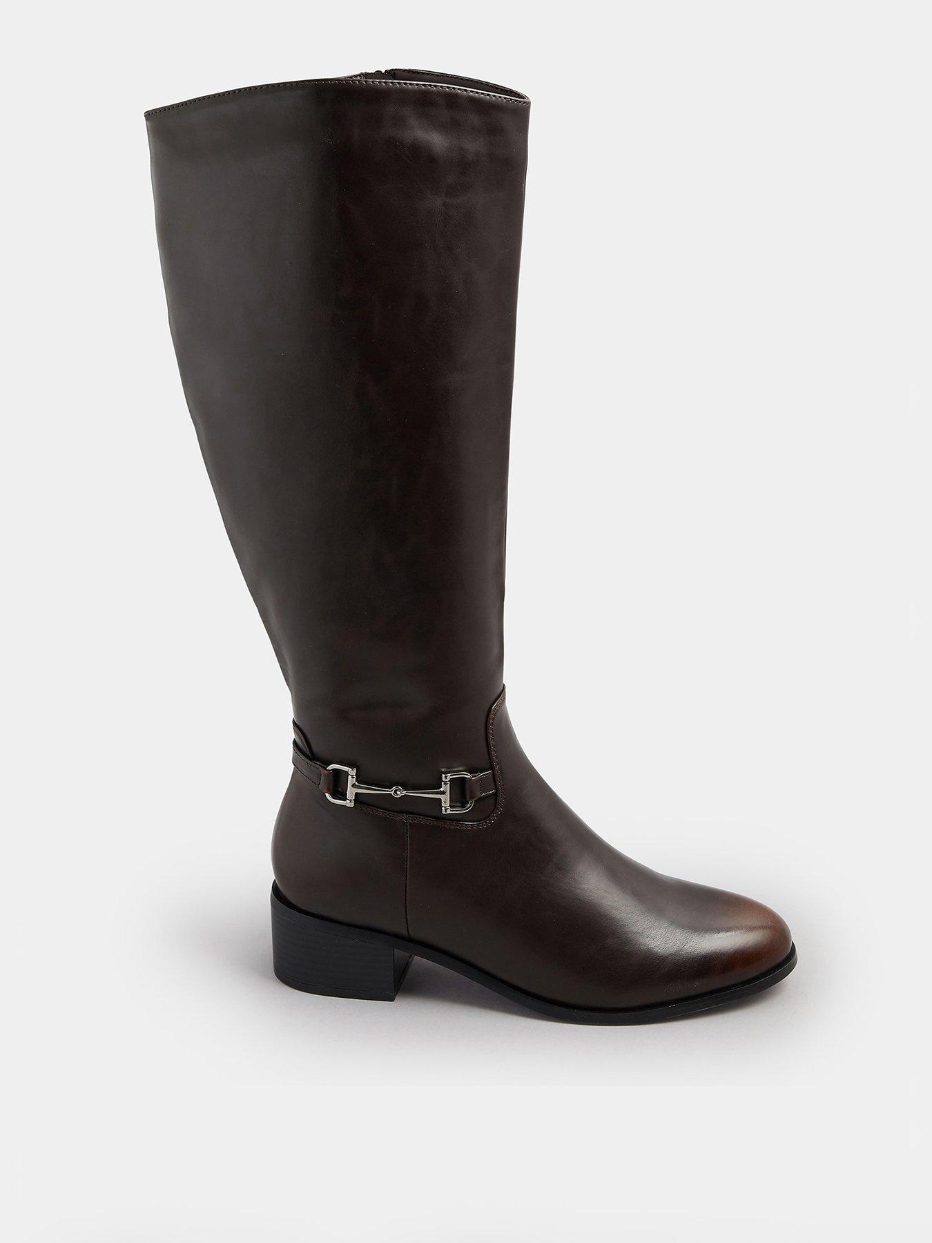 Long Tall Sally Metal Trim Riding Boot - Brown