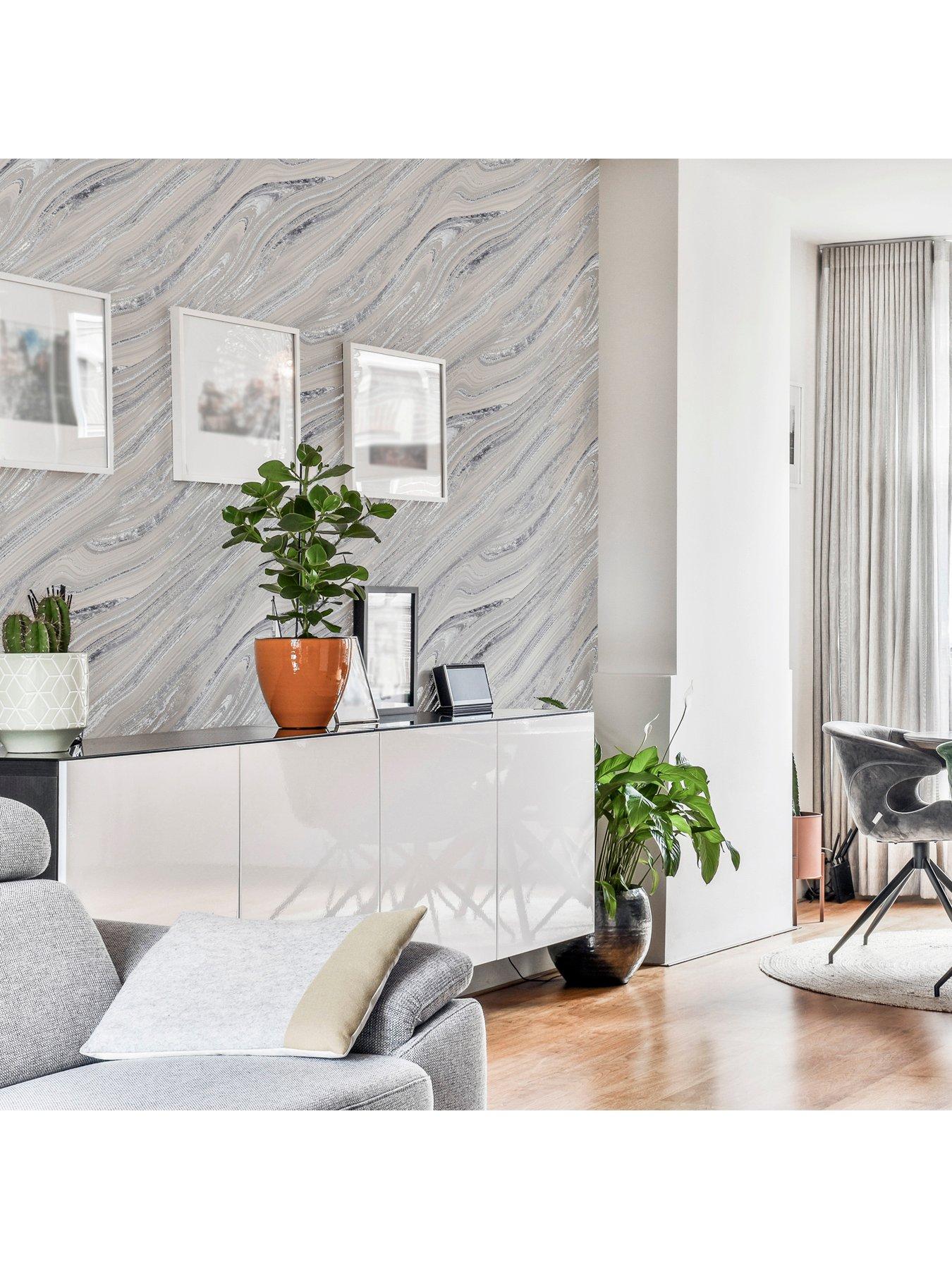 Image 4 of 4 of ARTHOUSE Soft Mineral Silver Wallpaper