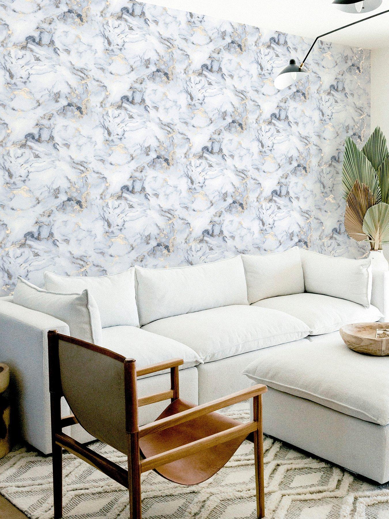 ARTHOUSE Bahia Marble Mono Gold Wallpaper