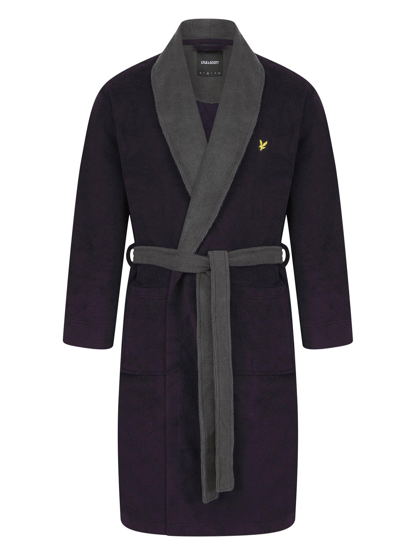 Image 4 of 4 of Lyle & Scott Lyle &amp; Scott Adrian Bathrobe - Navy