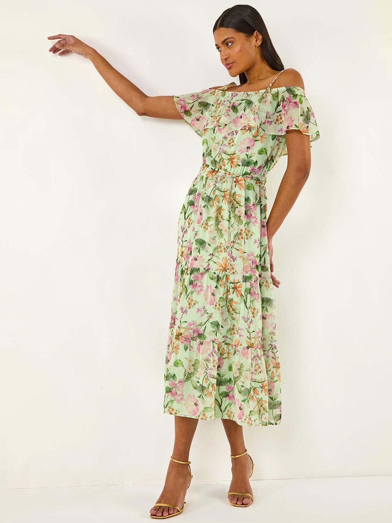 roman-floral-bardot-midi-dress-mintfront