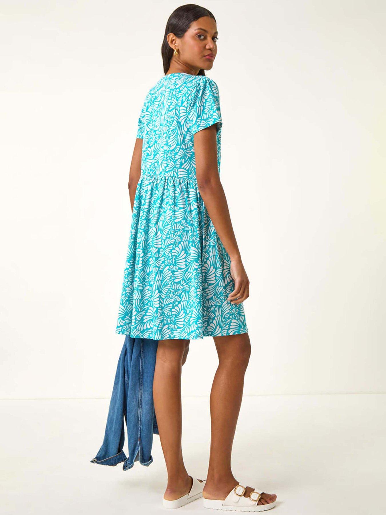 roman-abstract-print-jersey-dress-aquastillFront