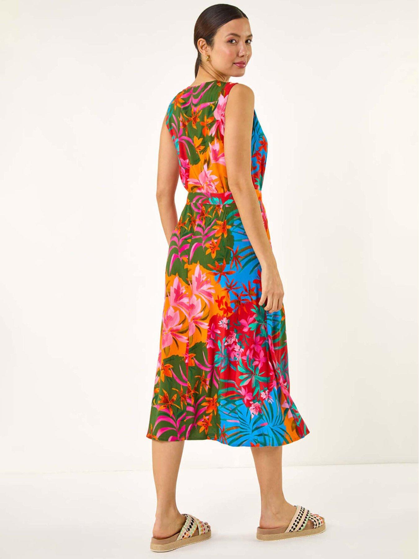 roman-tropical-print-button-through-midi-dress-orangestillFront