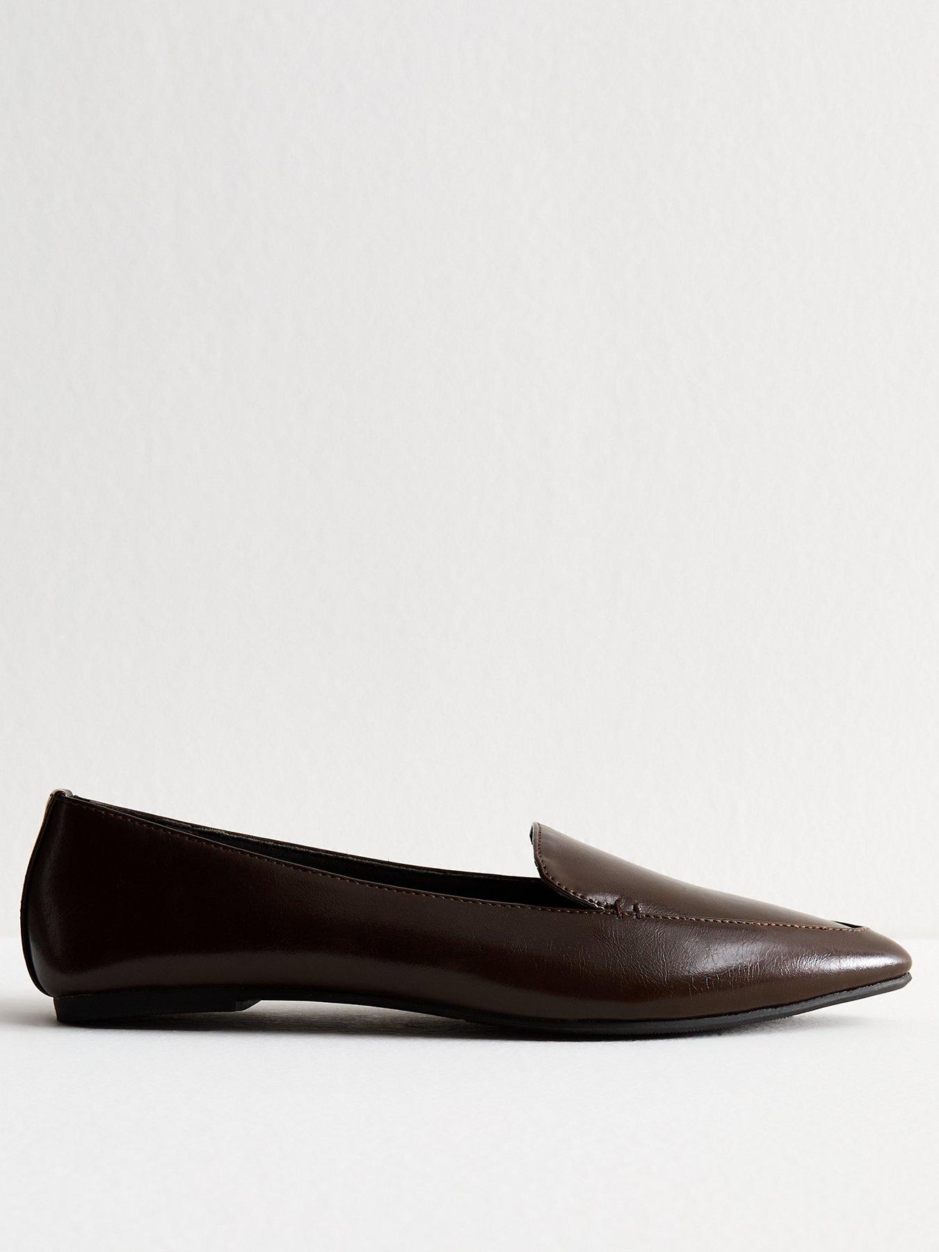 New Look Brown Faux Leather Loafers - Brown