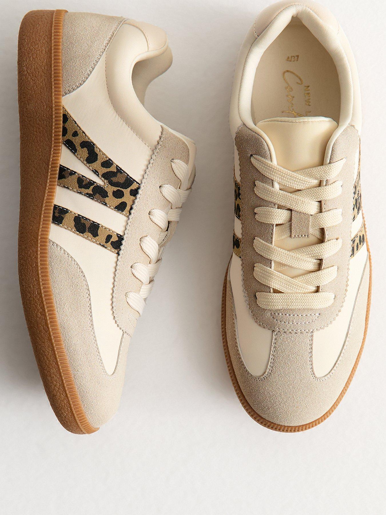 Image 2 of 5 of New Look Stone Contrast Stripe Low Top Trainers