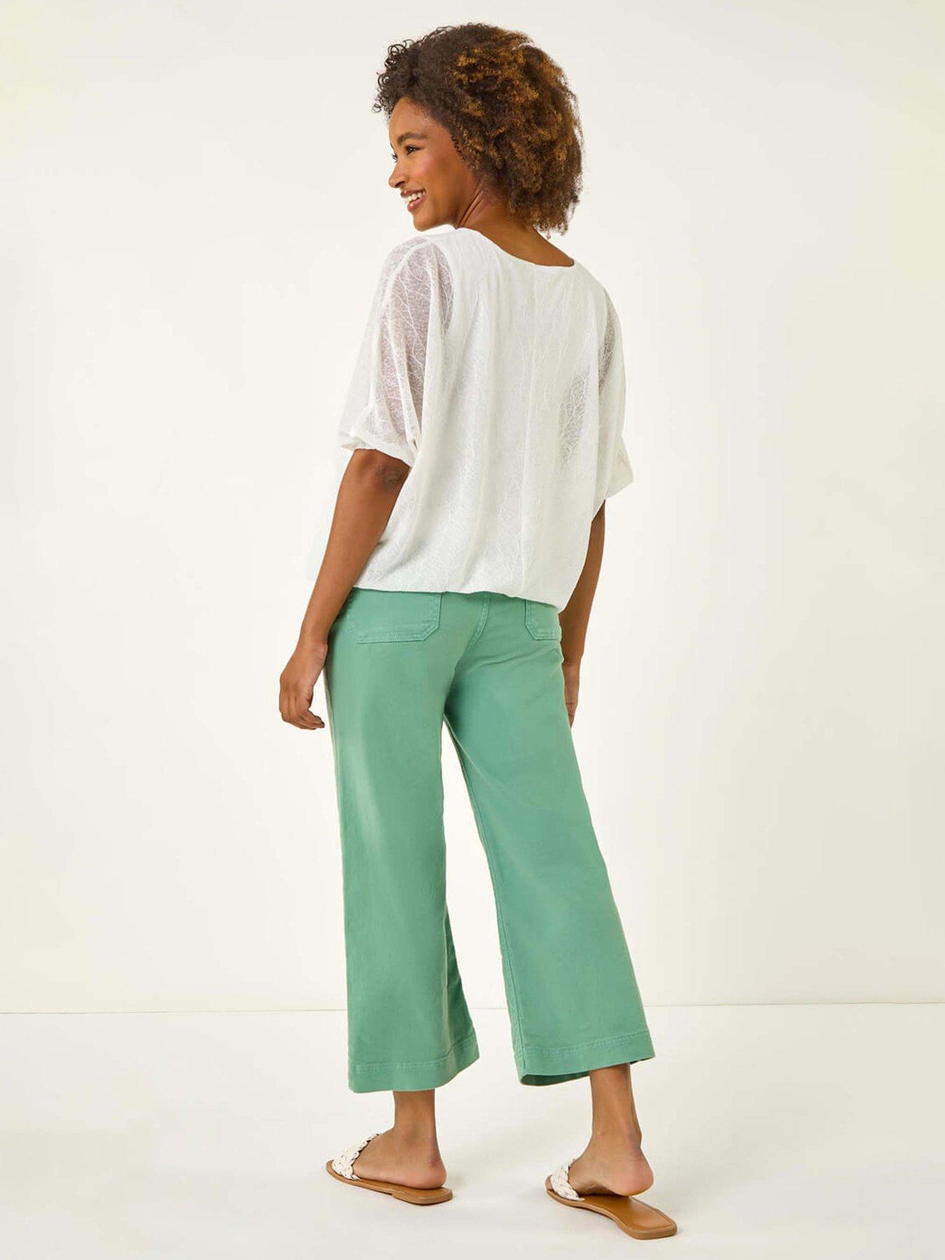 Image 2 of 5 of Roman Mesh Bubble Hem Top - Ivory