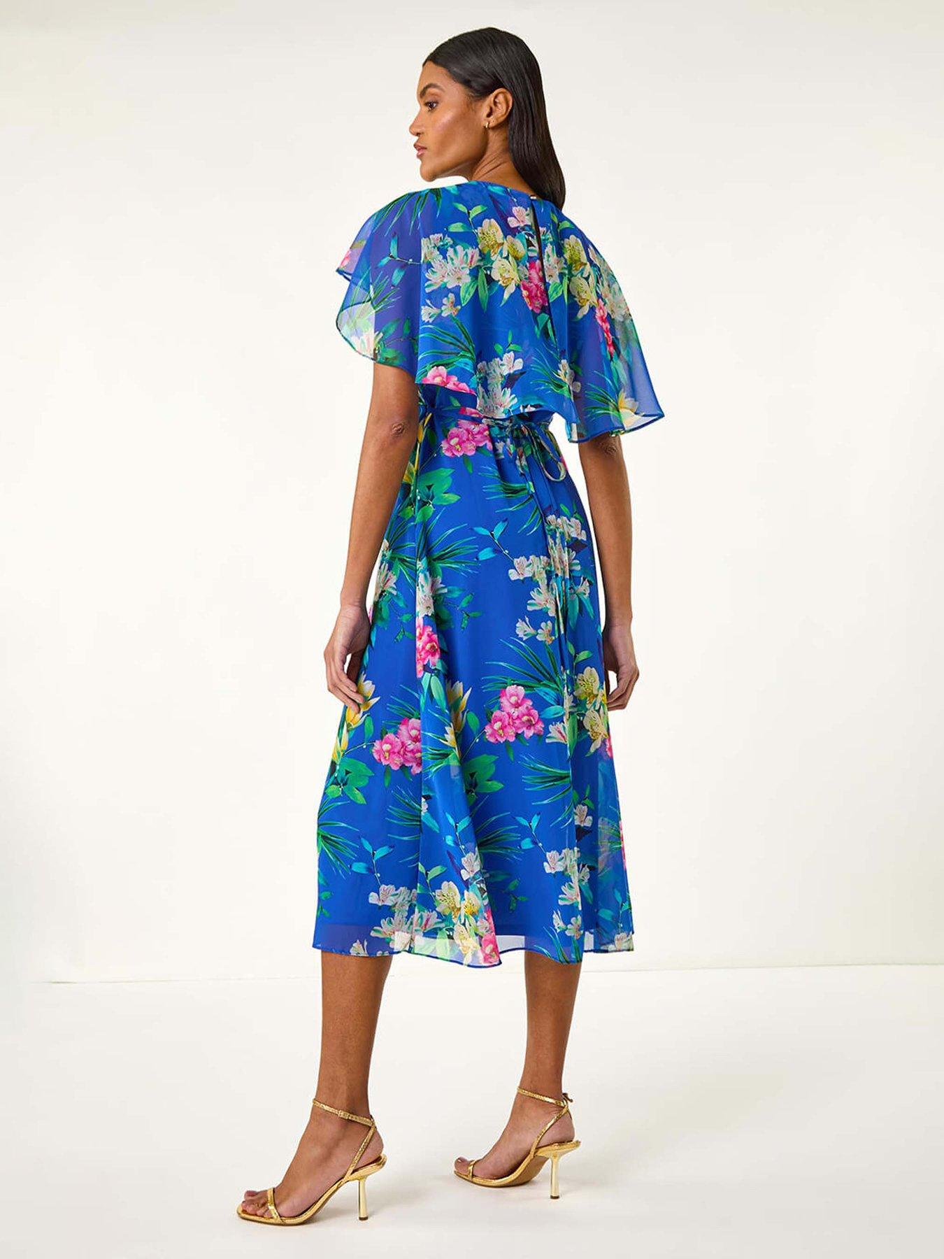 roman-floral-chiffon-back-cape-dress-bluestillFront