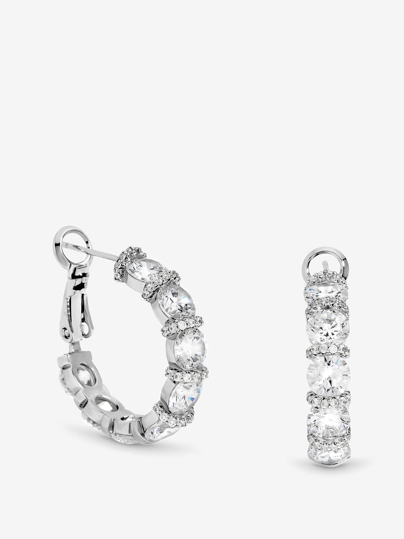 jon-richard-rhodium-plated-cubic-zirconia-round-stone-hoop-earrings