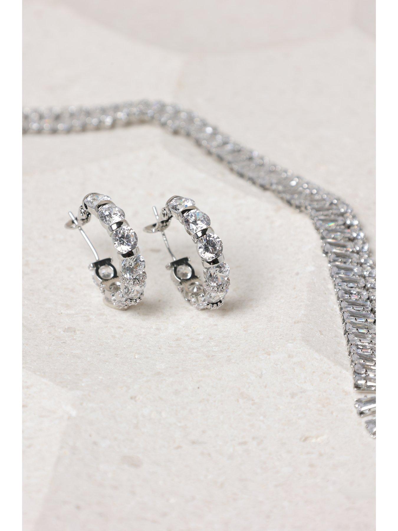 jon-richard-rhodium-plated-cubic-zirconia-round-stone-hoop-earringsback