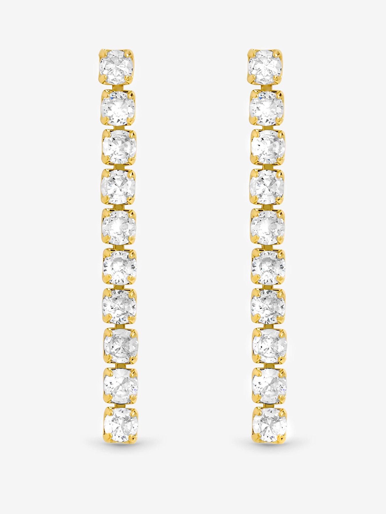 Jon Richard Gold Plated And Cubic Zirconia Round Tennis Earrings - Gift Boxed